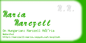 maria marczell business card